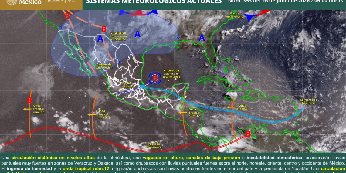 Persistirán lluvias con tormentas eléctricas y rachas de viento durante la tarde en Oaxaca