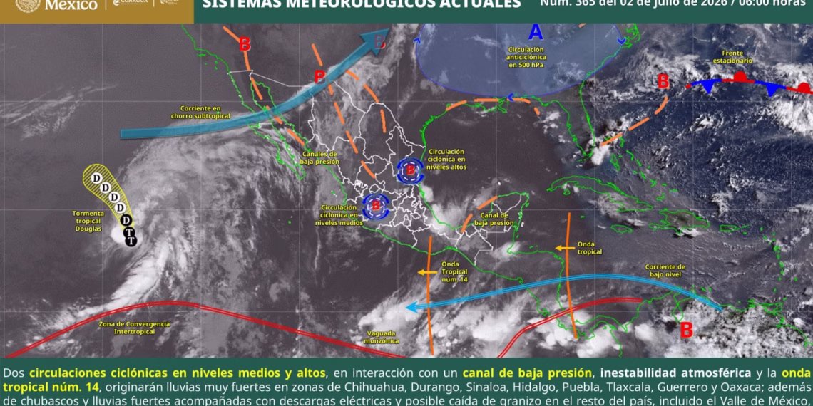 Continuarán las lluvias con tormentas y rachas de viento en gran parte del estado
