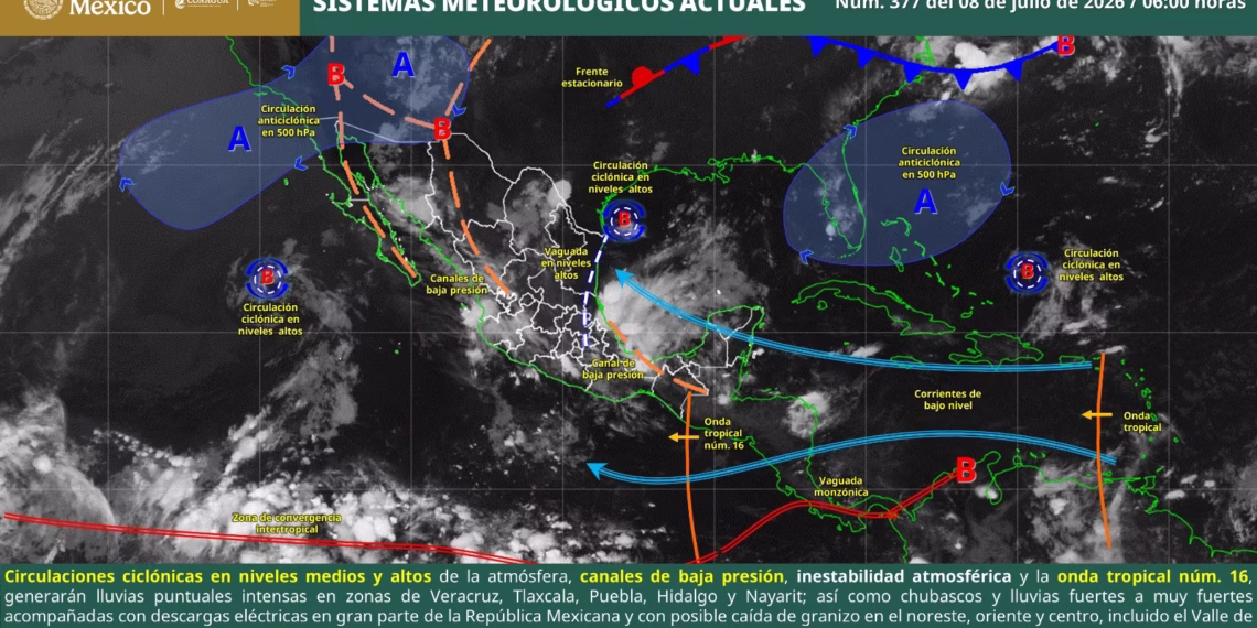 Ingreso de onda tropical número 16 favorecerá lluvias y tiempo inestable en Oaxaca