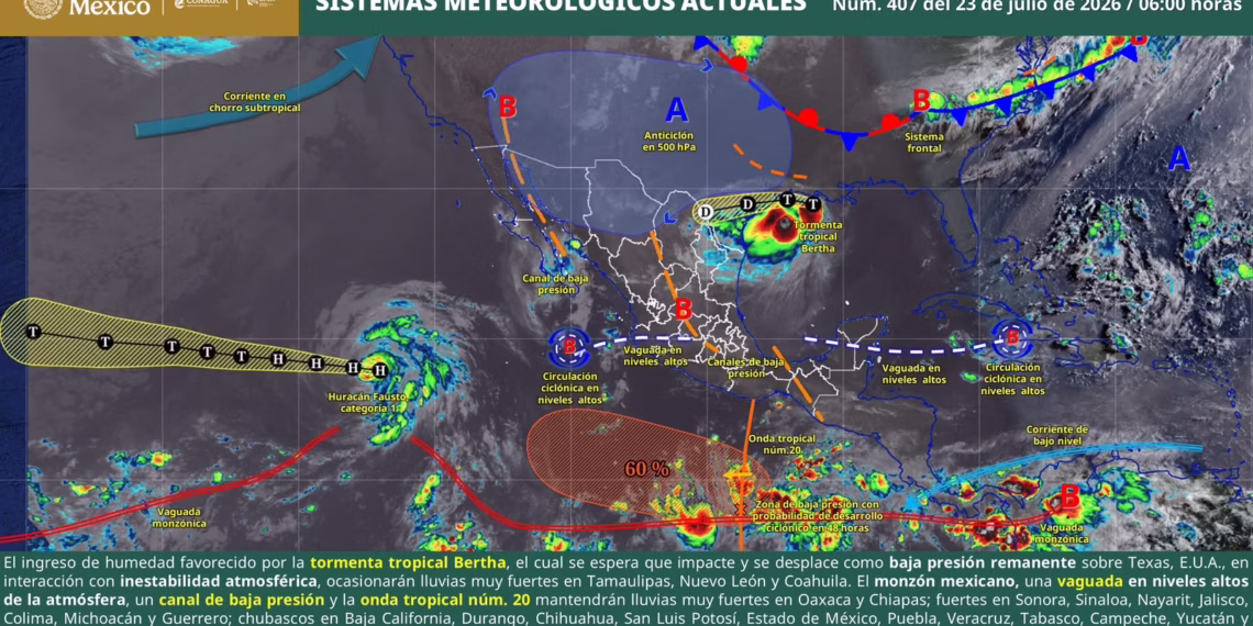Lluvias, vientos fuertes y mar de fondo marcarán las condiciones del tiempo en Oaxaca