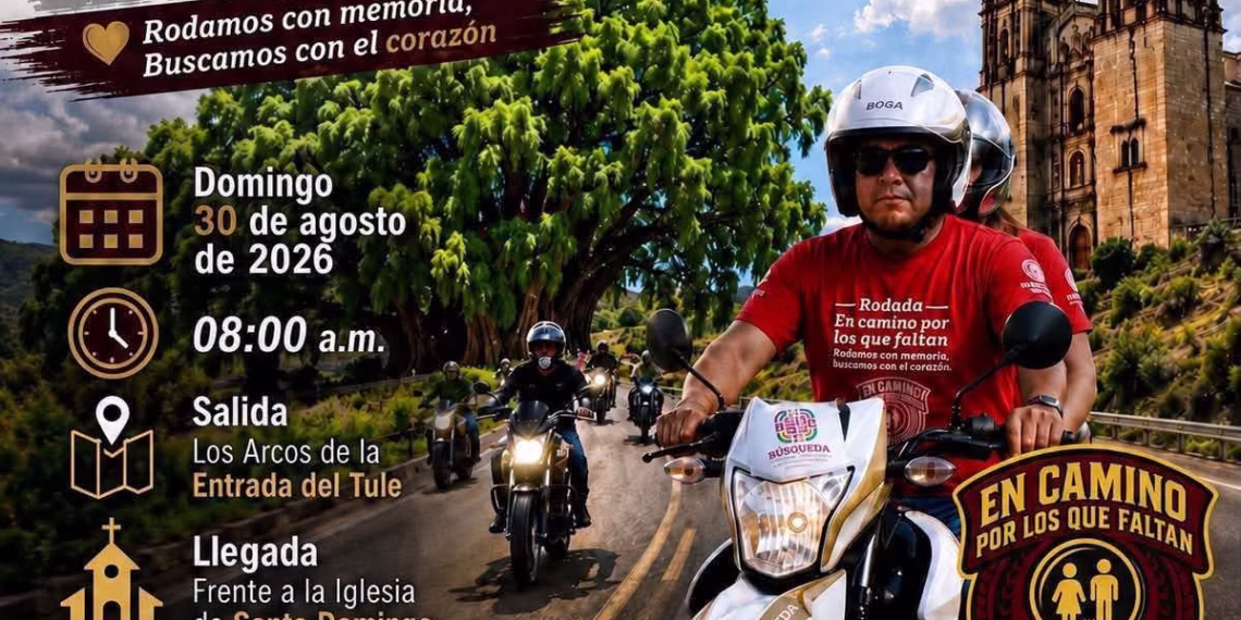 Invitan a rodada en Oaxaca para visibilizar la desaparición de personas.