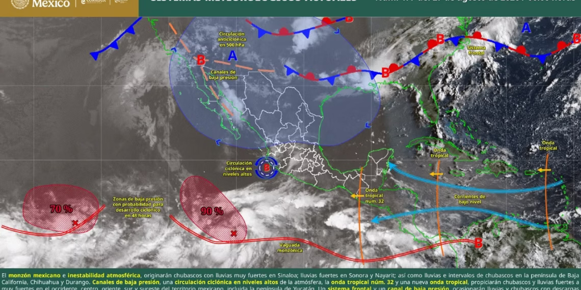 Onda tropical 32 favorecerá lluvias y tormentas en Oaxaca