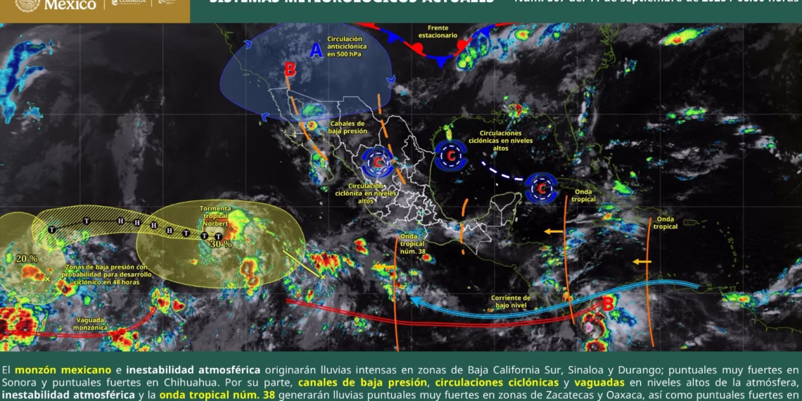 Prevén lluvias intensas, tormentas y niebla en Oaxaca